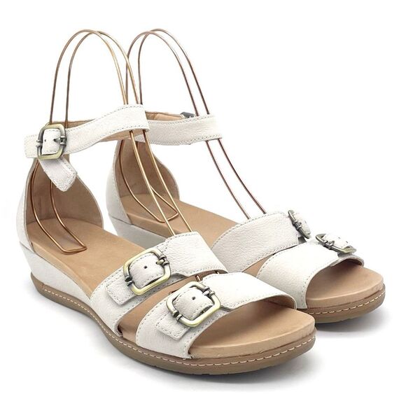 Dansko Astrid Sandals Textured Ivory Nubuck Leather Comfort Shoe Size 42 | 11.5 - Picture 8 of 16